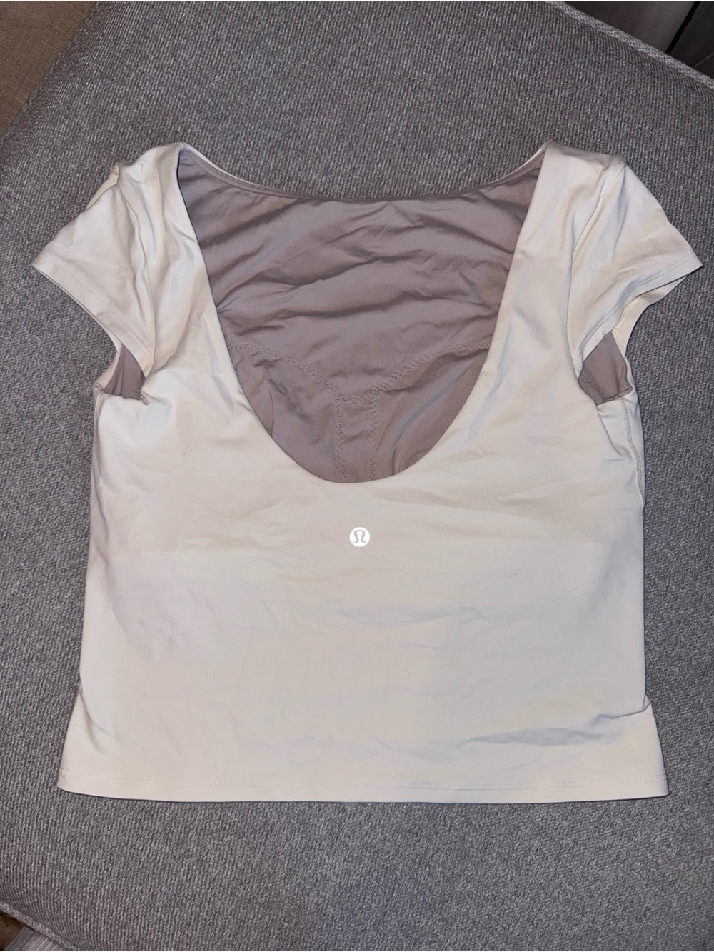 Lululemon Scoop-Back Align Short Sleeve Top in Ivory-8 - Picture 2 of 4
